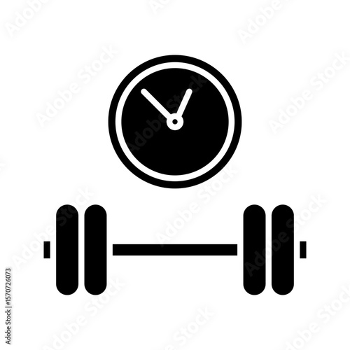 training, workout time icon. linear design icon vector illustration, pictogram isolated on white background. color editable
