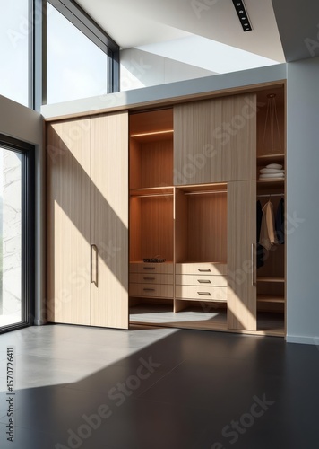 Modern and comfortable wardrobe with sliding door design ideas Empty room interior design architecture blank design room striking structures clean lines geometric shapes dramatic angles play 