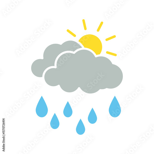 Rain Icon in trendy flat style isolated on grey background. Cloud rain symbol for your web site design, logo, app, UI. Modern forecast storm sign. Weather, internet concept. Vector illustration, EPS10