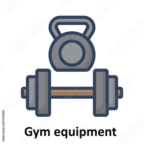 Gym equipment Vector Icon which can easily modify or edit