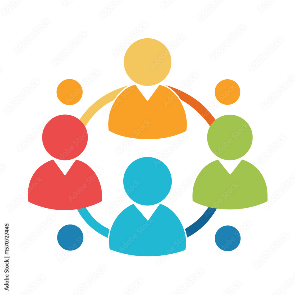 Diverse people connected in a circle forming a team collaboration connection Diverse people connected in a circle forming a team collaboration connection