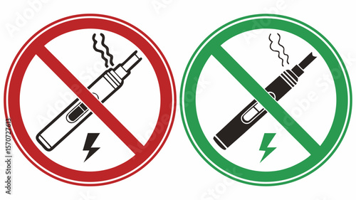 No vaping allowed sign vector illustration for vape free zones and public areas