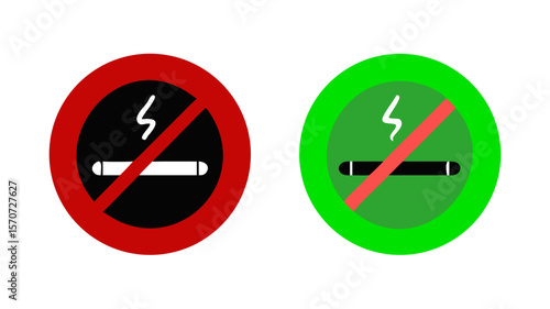No smoking and smoking allowed signs vector illustration for public places