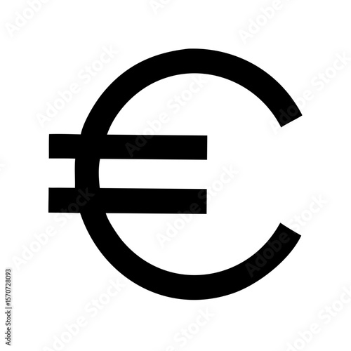 Euro currency symbol on white background euro sign finance