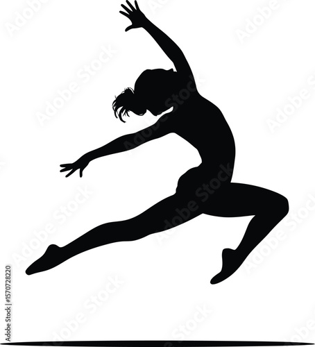 Graceful dancer silhouette in motion