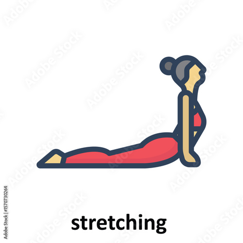 Body stretching Vector Icon which can easily modify or edit
