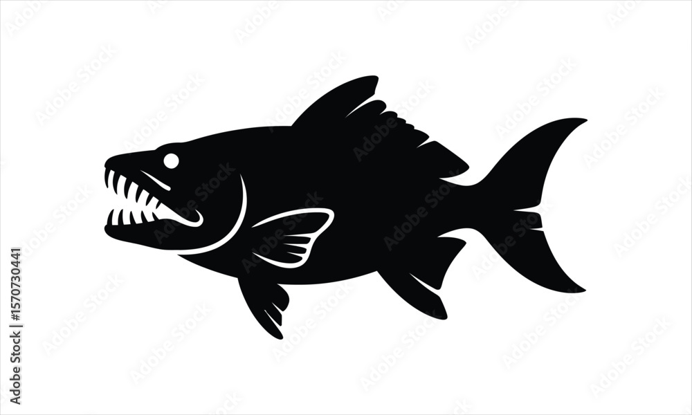 Obraz premium Stylized fish design silhouette