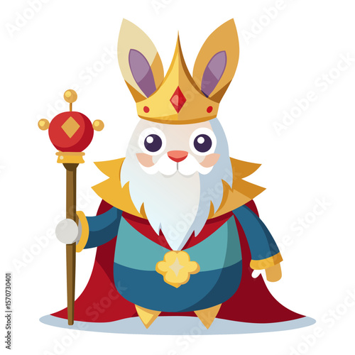 King bunny with crown and scepter royal