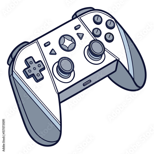 Modern gaming controller with analog sticks and buttons video game gamepad