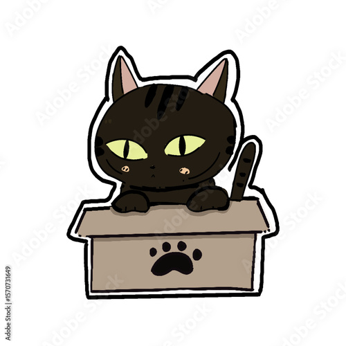 Black cat cute cartoon