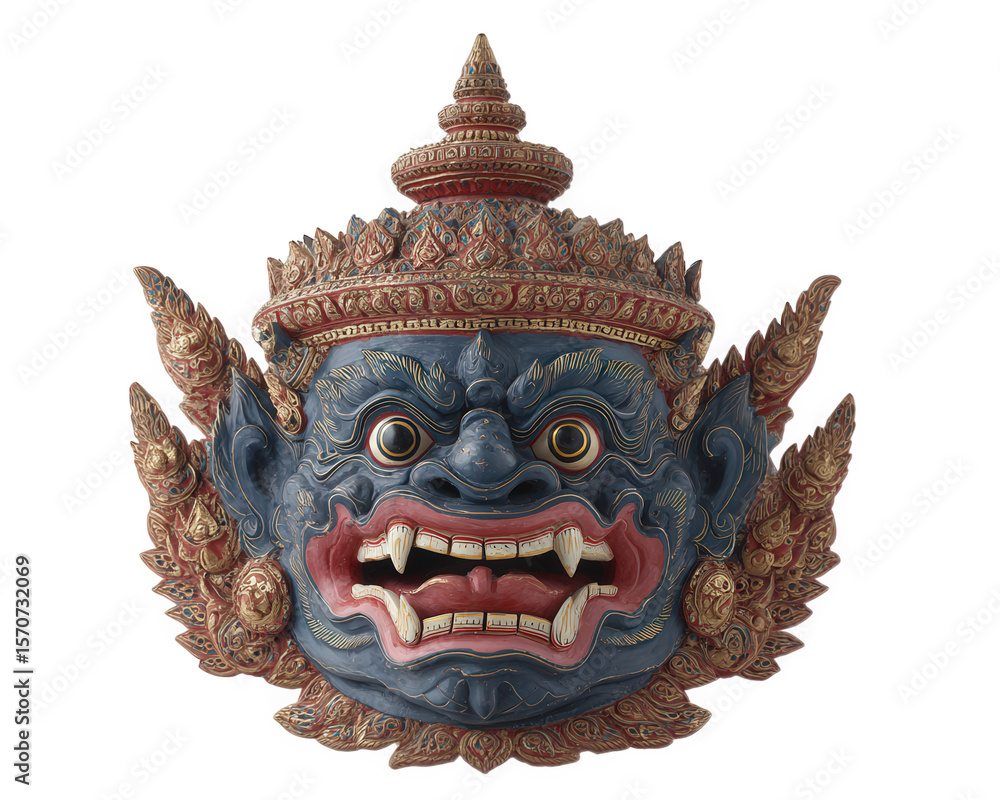 Blue mask Thai mask traditional dance performance ornate cultural dramatic fierce decorative Blue mask Thai mask traditional dance performance ornate cultural dramatic fierce decorative expression Blue mask Thai mask traditional dance performance ornate cultural dramatic fierce decorative Blue mask Thai mask traditional dance performance ornate cultural dramatic fierce decorative expression