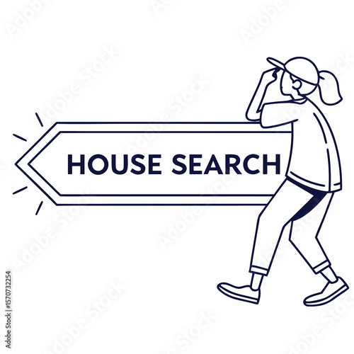 Person looking for house direction search