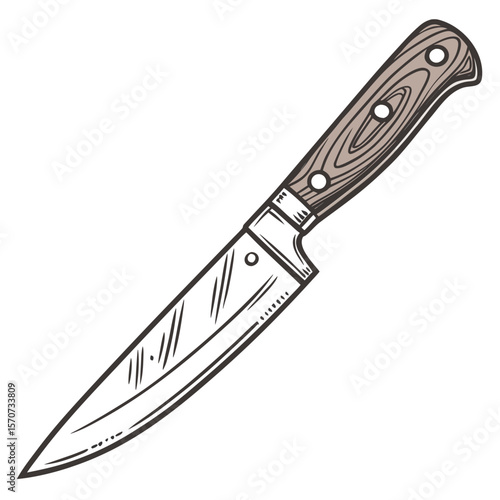 Sharp steel blade with wooden handle kitchen utensil kitchen knife chef knife