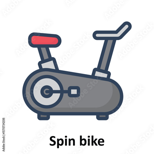 Spin bike Vector Icon which can easily modify or edit