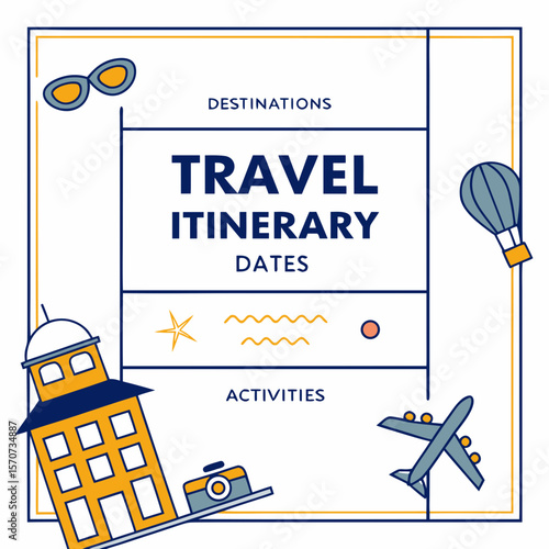 Travel itinerary planning destinations activities vector