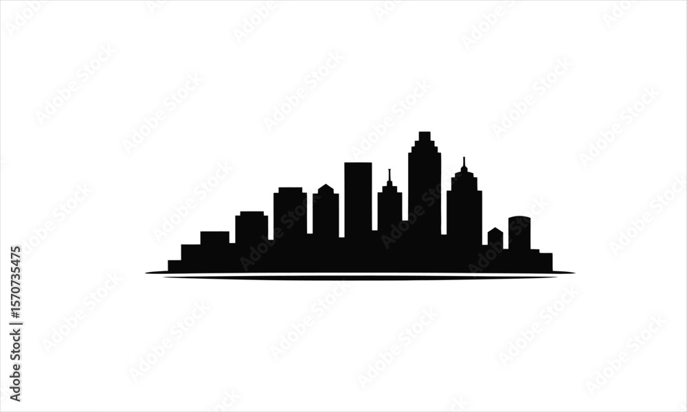 Fototapeta premium Cityscape buildings silhouette
