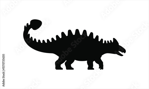Ancient stegosaurus dinosaur silhouette