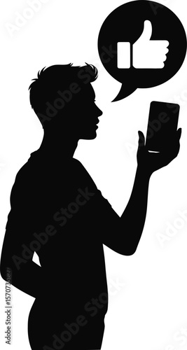 Hand showing thumbs up gesture silhouette