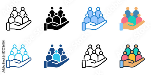 Customer icon set multiple style collection 
