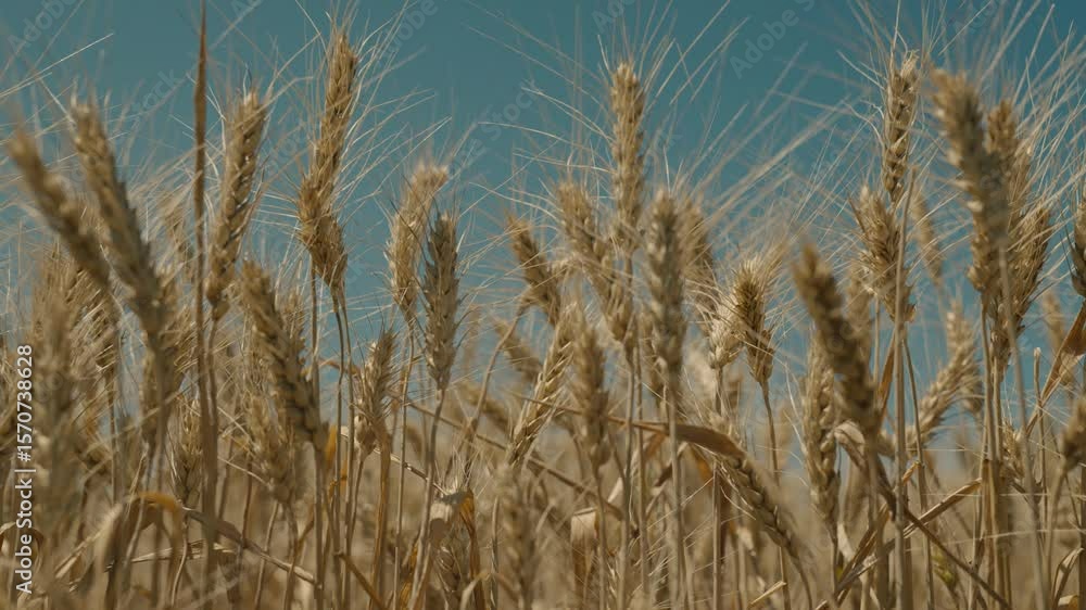 wheat against the sky, agriculture, harvesting on farm plantations, soil of the land with grown rye, ear of wheat grains, production of bread and flour on rural land, grain seed, wheat against the sky, agriculture, harvesting on farm plantations, soil of the land with grown rye, ear of wheat grains, production of bread and flour on rural land, grain seed,