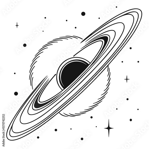 Cosmic Black Hole With Rings space galaxy