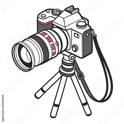 D S L R camera on tripod with lens dslr photography