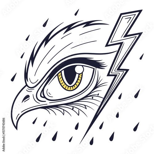 Fierce eagle eye lightning bolt storm