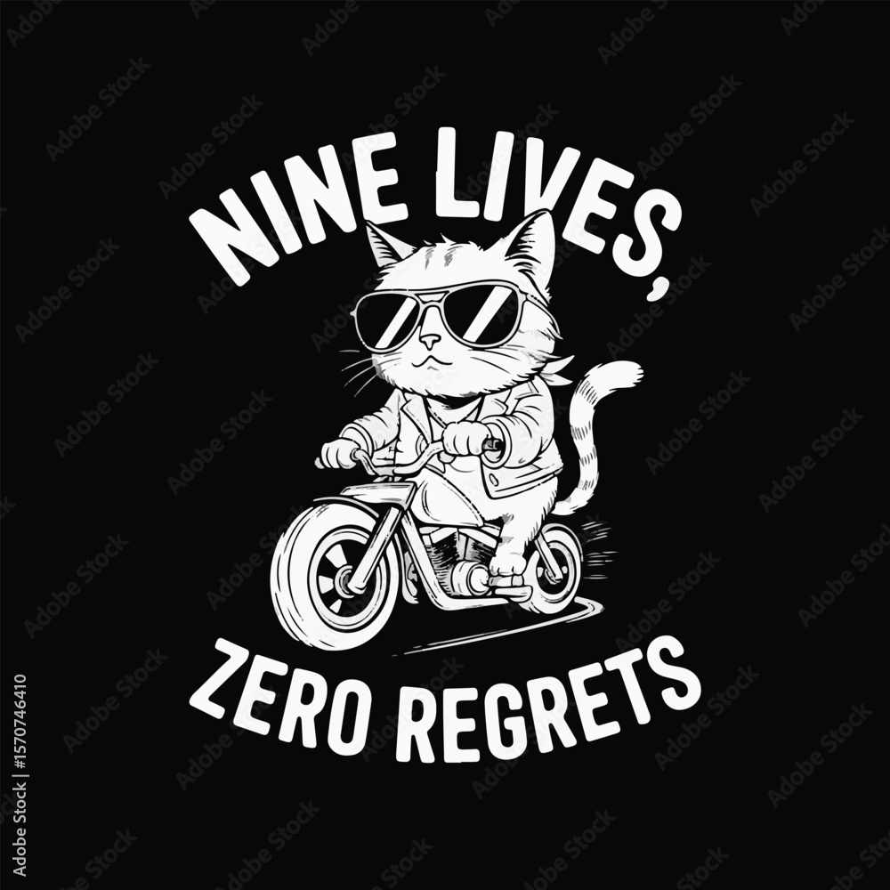 Obraz premium Funny cat t shirt design