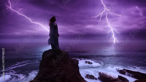 Stormy ocean view from outcrop