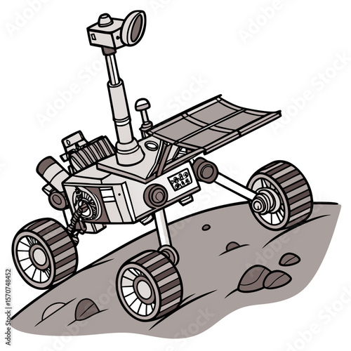 Robotic explorer on rocky terrain mars rover space exploration