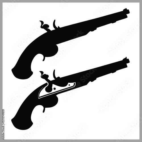 Vintage revolver gun vector illustration, remixed from the artwork by elizabeth johnson