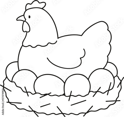 vector illustration of a cartoon chicken
