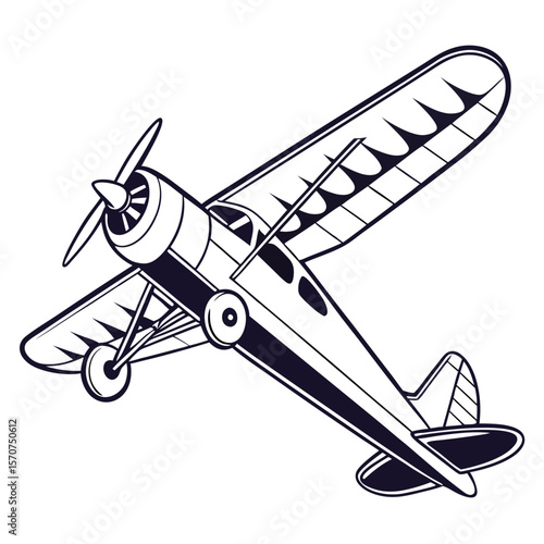 Vintage Propeller Aircraft Flying airplane aviation