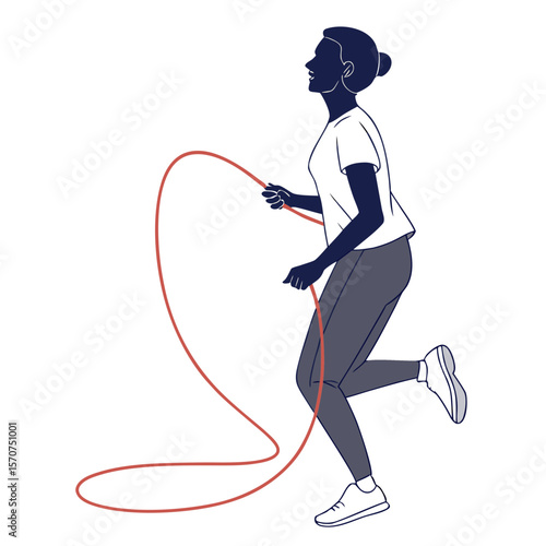 Woman jumping rope active lifestyle fitness exercise
