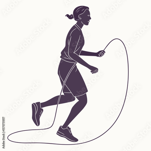 Woman jumping rope exercise fitness
