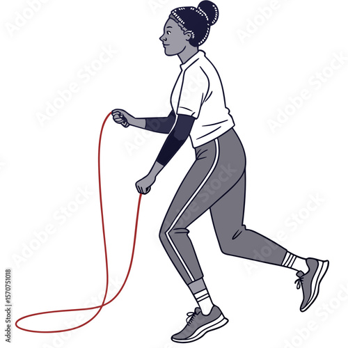 Woman jumping rope exercise fitness
