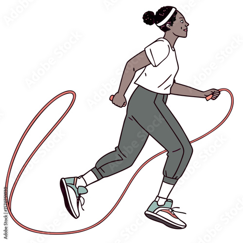 Woman jumping rope fitness exercise sport