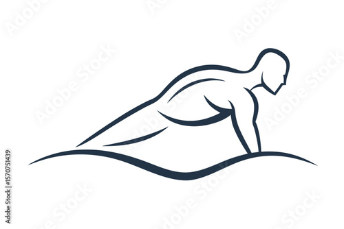 Stylized silhouette of a person performing a push up exercise