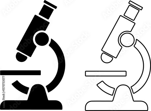 Laboratory Microscope Icon Set