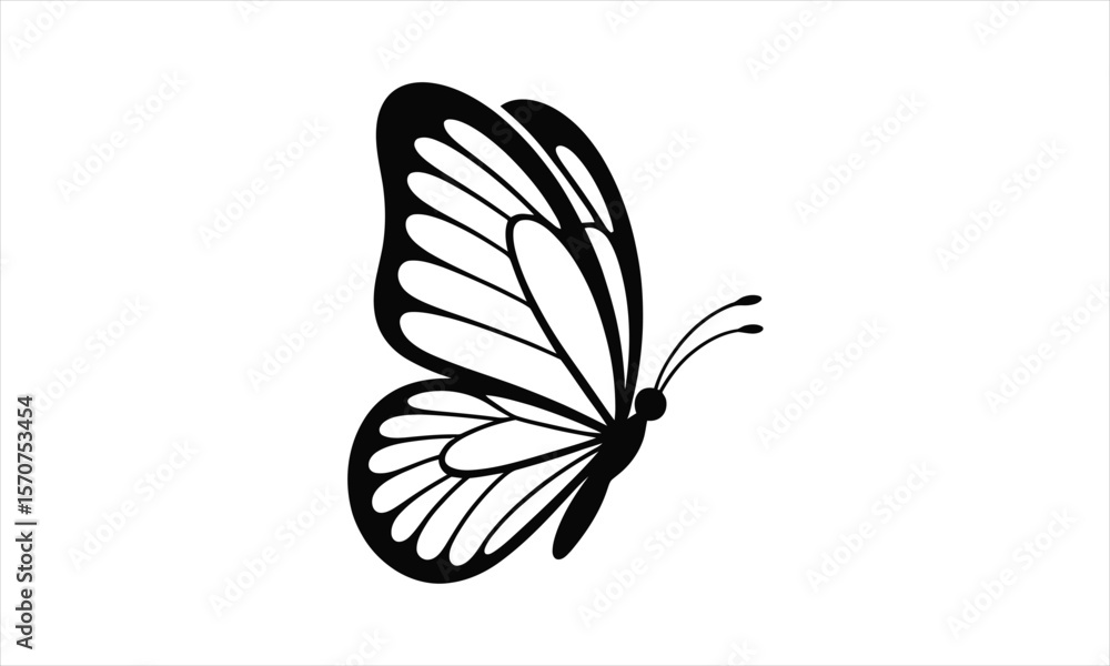 Fototapeta premium Elegant butterfly silhouette design