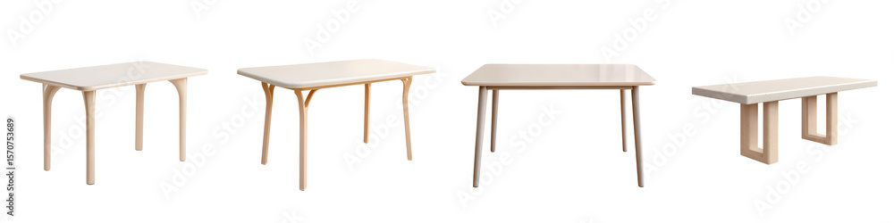 Minimalist Wooden Dining Table Collection on White Minimalist Wooden Dining Table Collection on White