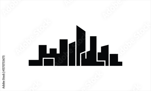 Urban cityscape buildings silhouette