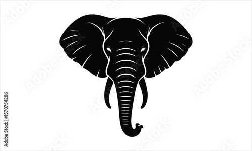 Majestic elephant head profile silhouette