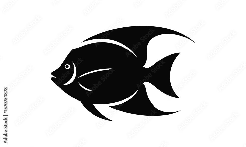 Fototapeta premium Stylized fish silhouette design