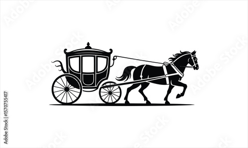 Horse and carriage silhouette design