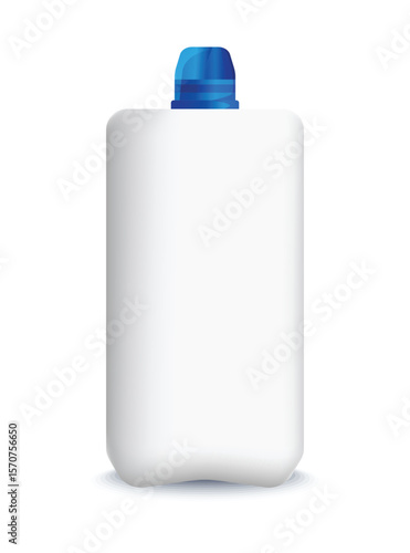 White bottle with blue cap, designed specifically for cleaning products mockup