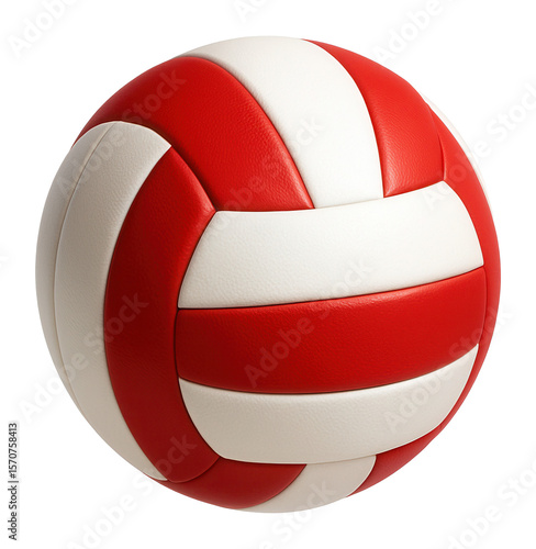 Wallpaper Mural White and red striped volleyball made of composite leather for competitive indoor matches Torontodigital.ca