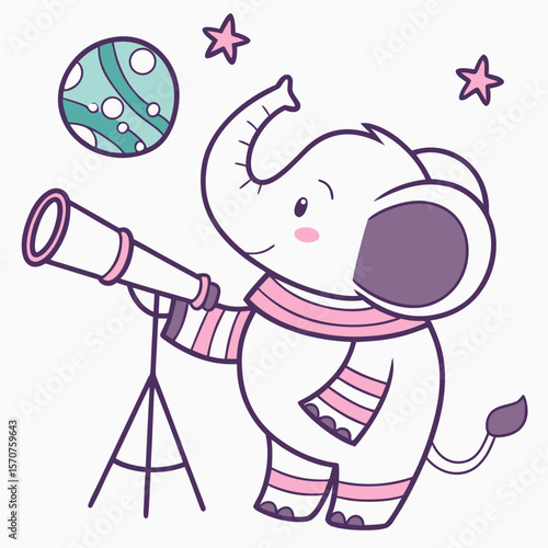 Creative SVG: Content Baby elephants with with a scarf in a Starlight Mix colored Galaxy Dreams theme
