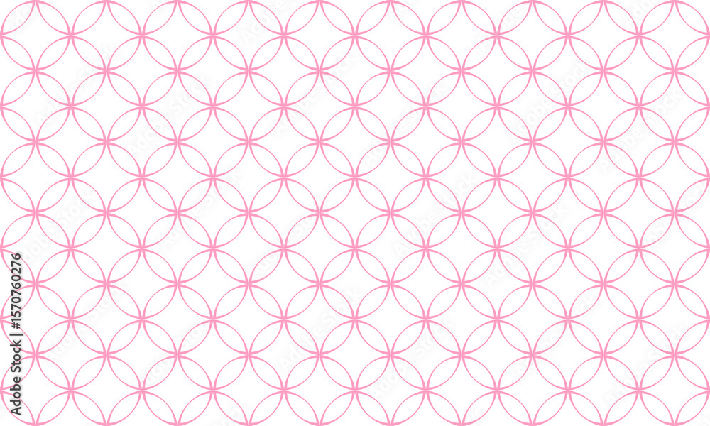 Fototapeta premium Minimal Pastel Pink Japanese Shippo Seamless Vector Pattern for Wedding Stationery, Gift Wrapping, and Elegant Design