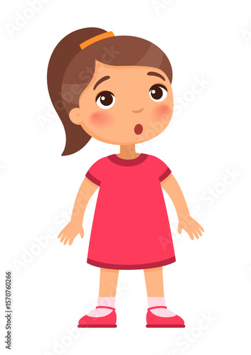 Canvas-taulu Little surprised girl